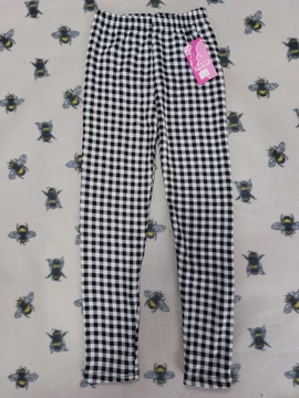 92-128 Kockás bundás leggings