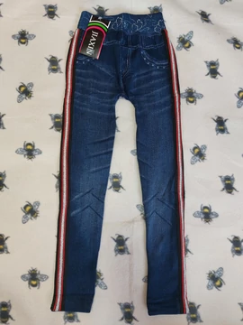 116-152 Vékony, extra sztreccses csíkos leggings