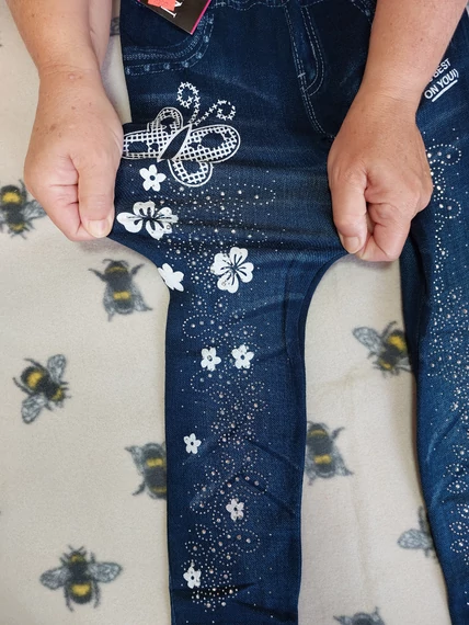 122-158 Vékony, extra sztreccses lepkés leggings