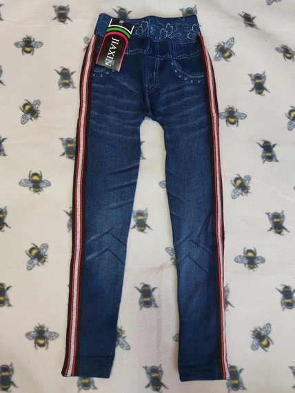116-152 Vékony, extra sztreccses csíkos leggings