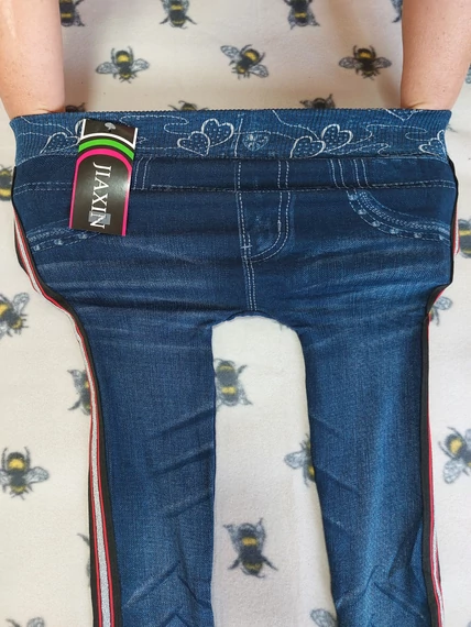116-152 Vékony, extra sztreccses csíkos leggings